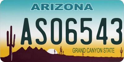 AZ license plate ASO6543