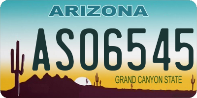 AZ license plate ASO6545