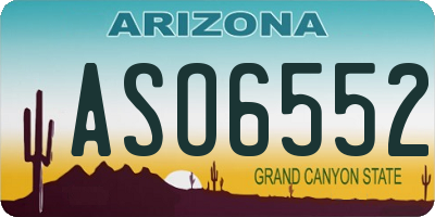 AZ license plate ASO6552