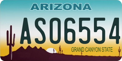 AZ license plate ASO6554