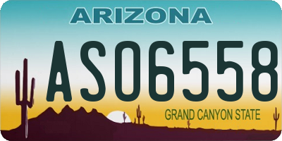 AZ license plate ASO6558