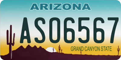 AZ license plate ASO6567