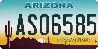 AZ license plate ASO6585