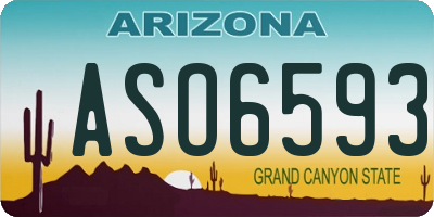 AZ license plate ASO6593