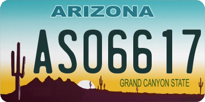 AZ license plate ASO6617