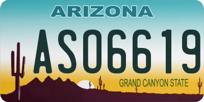 AZ license plate ASO6619
