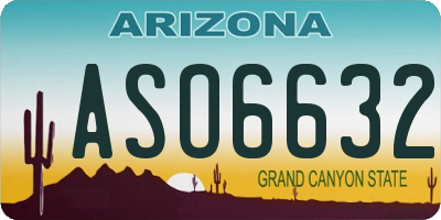 AZ license plate ASO6632