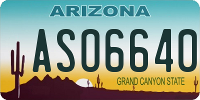 AZ license plate ASO6640