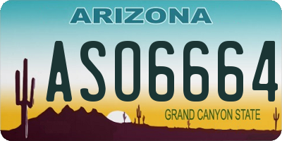 AZ license plate ASO6664