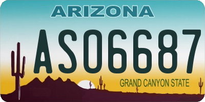 AZ license plate ASO6687