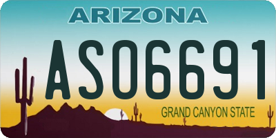 AZ license plate ASO6691