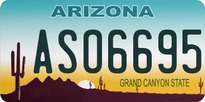 AZ license plate ASO6695
