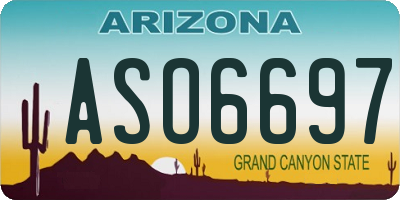AZ license plate ASO6697