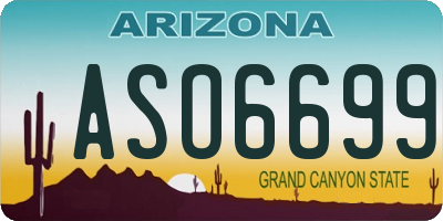 AZ license plate ASO6699