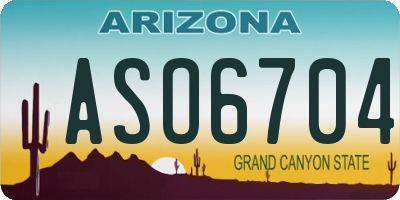 AZ license plate ASO6704