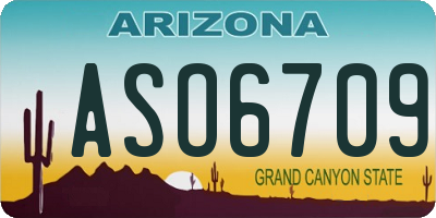 AZ license plate ASO6709