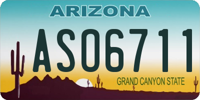 AZ license plate ASO6711