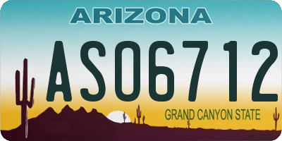 AZ license plate ASO6712