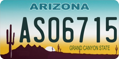 AZ license plate ASO6715