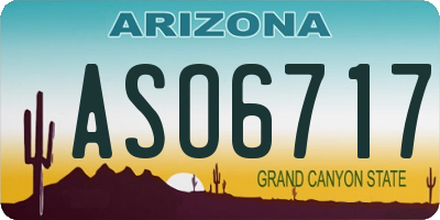 AZ license plate ASO6717