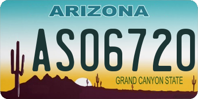 AZ license plate ASO6720