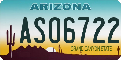AZ license plate ASO6722