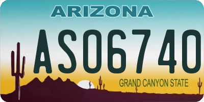 AZ license plate ASO6740