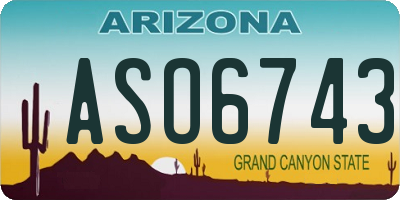 AZ license plate ASO6743
