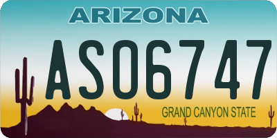 AZ license plate ASO6747