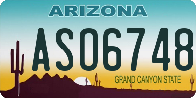 AZ license plate ASO6748