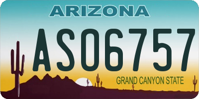 AZ license plate ASO6757