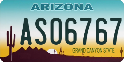 AZ license plate ASO6767
