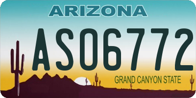 AZ license plate ASO6772