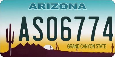 AZ license plate ASO6774