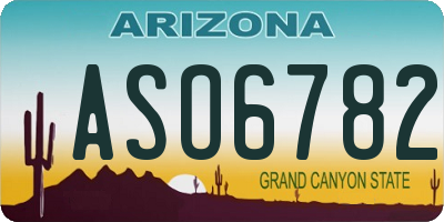 AZ license plate ASO6782