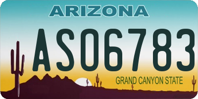 AZ license plate ASO6783