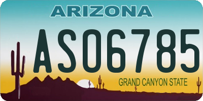 AZ license plate ASO6785