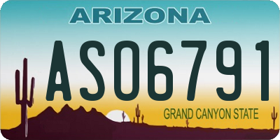 AZ license plate ASO6791