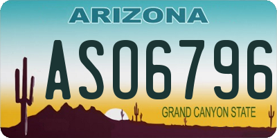 AZ license plate ASO6796