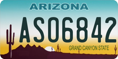 AZ license plate ASO6842