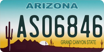 AZ license plate ASO6846