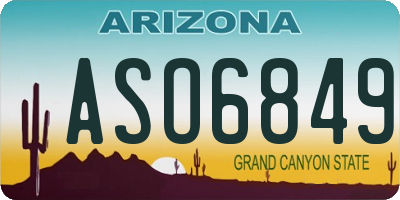 AZ license plate ASO6849