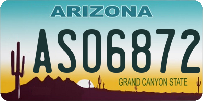 AZ license plate ASO6872