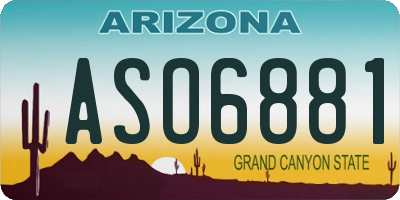 AZ license plate ASO6881