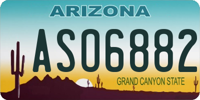 AZ license plate ASO6882