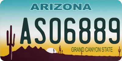 AZ license plate ASO6889