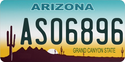 AZ license plate ASO6896