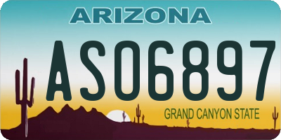 AZ license plate ASO6897