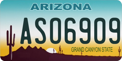 AZ license plate ASO6909