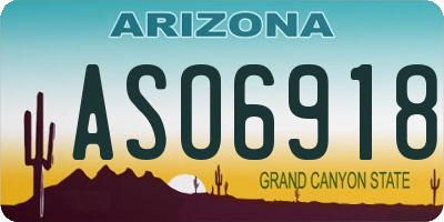 AZ license plate ASO6918